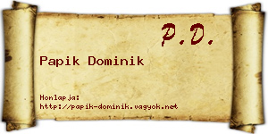 Papik Dominik névjegykártya